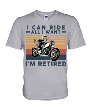 Biker I Can Ride V-Neck T-Shirt tile