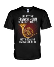 i play French Horn V-Neck T-Shirt tile