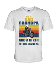 Biker Grandpa V-Neck T-Shirt tile