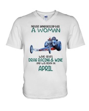04 drag racing funny V-Neck T-Shirt tile