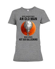 hot air ballooning old man never Premium Fit Ladies Tee tile