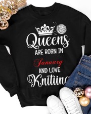 Born In January And Love Knitting Crewneck Sweatshirt apparel-crewneck-sweatshirt-lifestyle-front-25