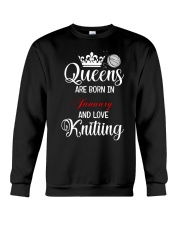 Born In January And Love Knitting Crewneck Sweatshirt front