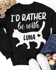 I'd Rather Be With Luna Crewneck Sweatshirt apparel-crewneck-sweatshirt-lifestyle-front-25