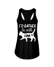 I'd Rather Be With Luna Ladies Flowy Tank tile