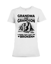 Grandma And Grandson A Bond That Can't Be Broken Premium Fit Ladies Tee tile