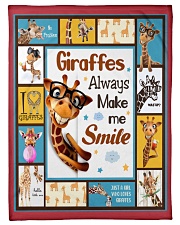 Giraffes Always Make Me Smile Fleece Blanket tile
