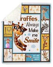 Giraffes Always Make Me Smile Sherpa Fleece Blanket tile