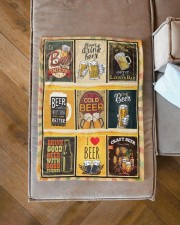 Beer Lover Small Fleece Blanket - 30" x 40" aos-coral-fleece-blanket-30x40-lifestyle-front-15a