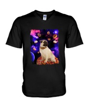 Pug Aholic 9 V-Neck T-Shirt tile