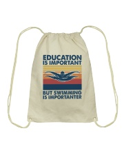 SWIMMING Education Is Important Drawstring Bag tile