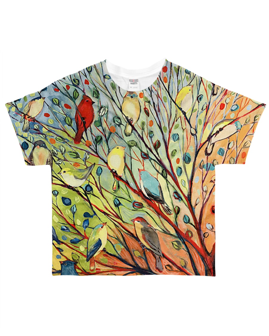 Bird shirt colorful birds on tree All-over T-Shirt