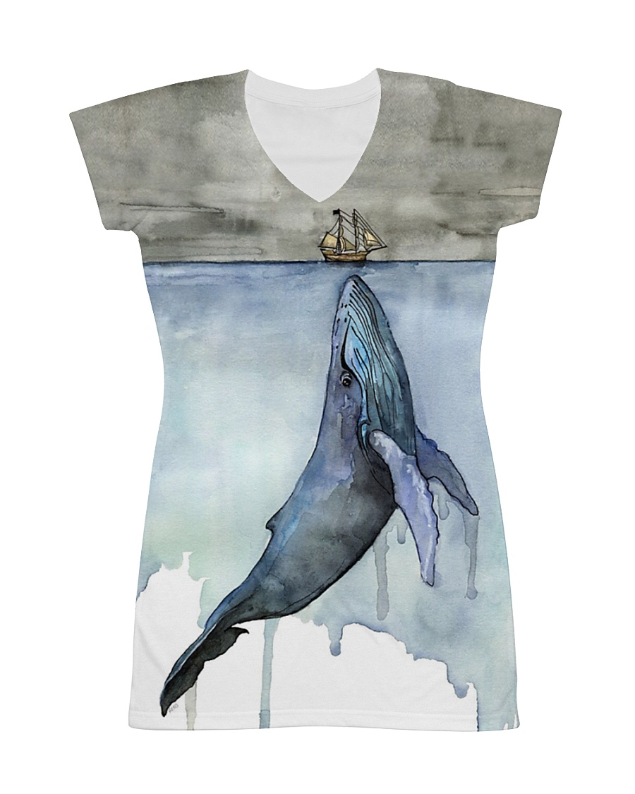 Whale dress watercor whale All-over Dress
