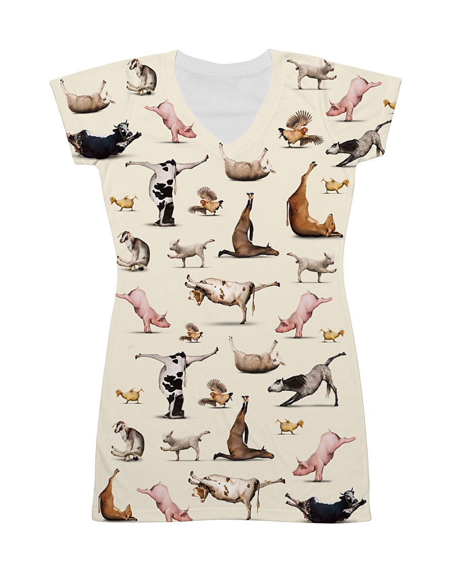 Vegan shirt animal yoga veganism vegetarian shirt All-over Dress