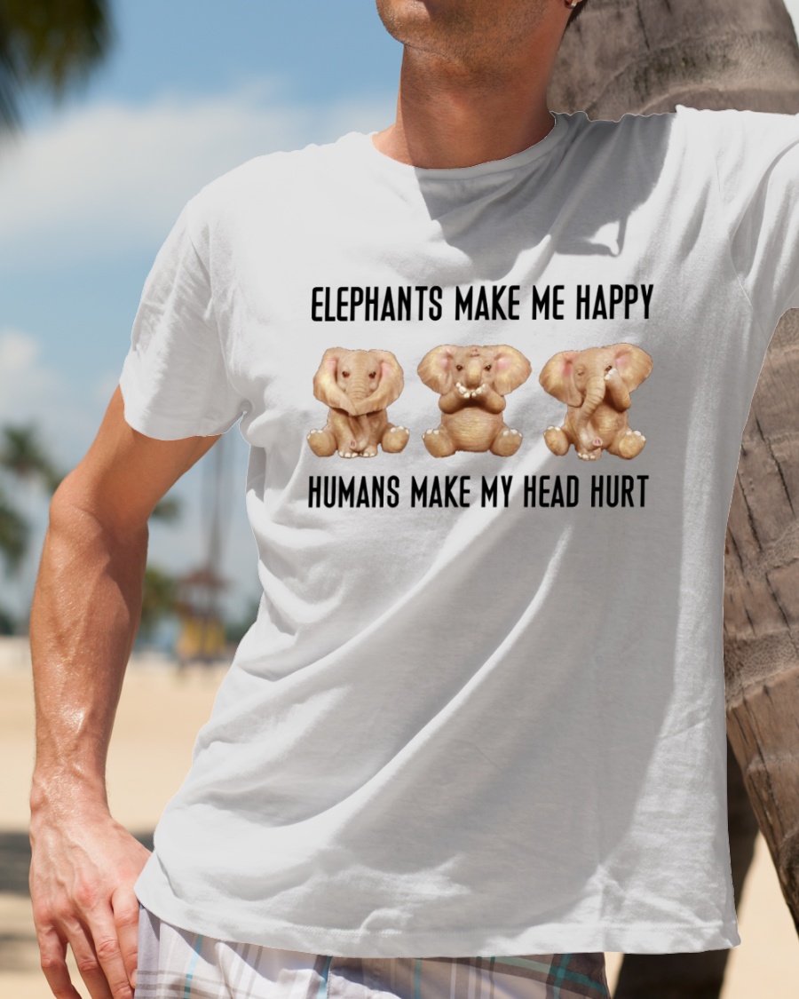 Pigs Make Me Happy Humans Make My Head Hurt T Shirt Men White S-6XL Made in USA