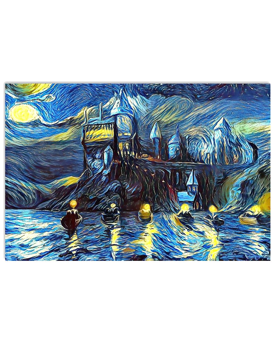 Starry Night Boats 17x11 Poster