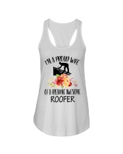 I'm a proud Wife of a freaking awesome Roofer Ladies Flowy Tank thumbnail