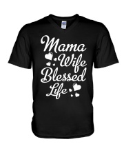 Mama Wife Blessed Life V-Neck T-Shirt thumbnail