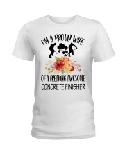 I'm a proud Wife of a freaking awesome Concrete Ladies T-Shirt front