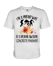 I'm a proud Wife of a freaking awesome Concrete V-Neck T-Shirt thumbnail