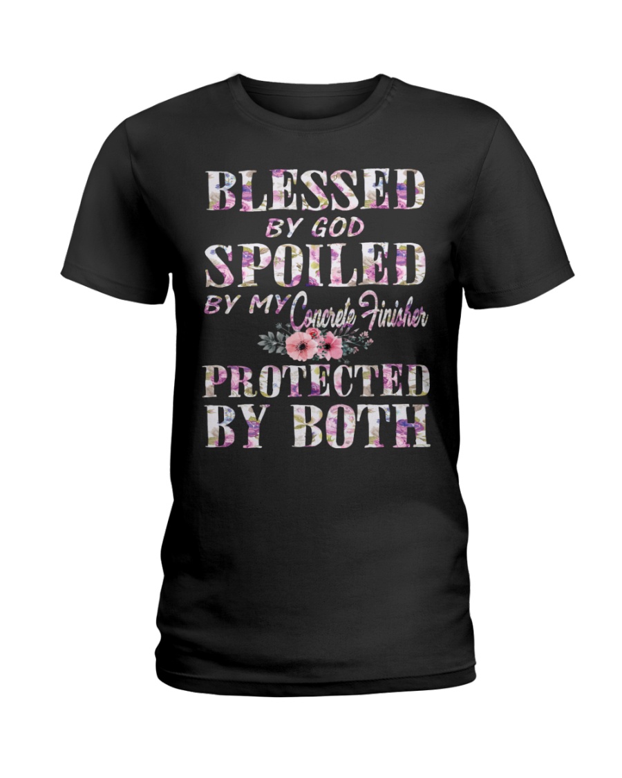 Blessed by God Spoiled By My Concrete Finisher Ladies T-Shirt