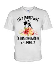 I'm a proud Wife of a freaking awesome Oilfield V-Neck T-Shirt thumbnail