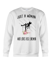 Just A Woman Who Loves Her Lineman Crewneck Sweatshirt thumbnail