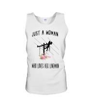 Just A Woman Who Loves Her Lineman Unisex Tank thumbnail