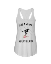 Just A Woman Who Loves Her Lineman Ladies Flowy Tank thumbnail
