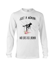 Just A Woman Who Loves Her Lineman Long Sleeve Tee thumbnail