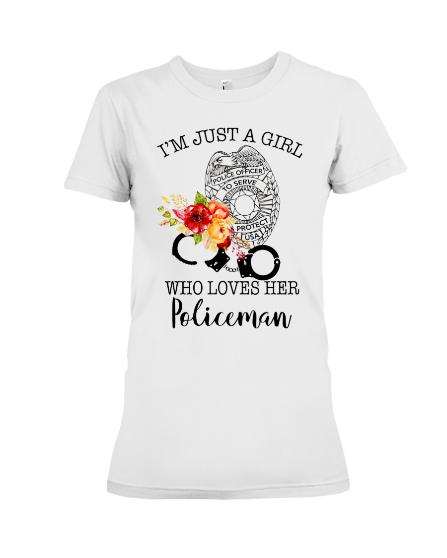 I'm just a girl who loves her policeman Premium Fit Ladies Tee