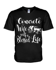 Concrete Wife With a Blessed Life V-Neck T-Shirt thumbnail