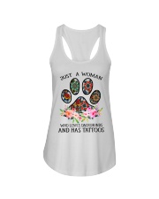 Just a woman who loves Dachshunds and has tattoos Ladies Flowy Tank thumbnail