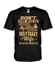 Don't flirt with me i love my girl V-Neck T-Shirt thumbnail