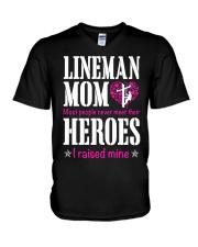 Lineman Mom V-Neck T-Shirt thumbnail