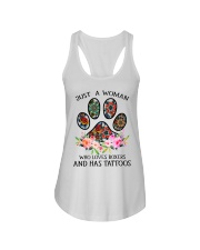 Just a woman who loves Boxers and has tattoos Ladies Flowy Tank thumbnail
