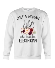 Just a woman who loves her Electrician Crewneck Sweatshirt thumbnail