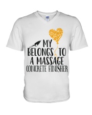 My Belongs To A Massage Concrete Finisher V-Neck T-Shirt thumbnail