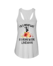 I'm A Proud Wife Of A Freaking Awesone Lineman Ladies Flowy Tank thumbnail