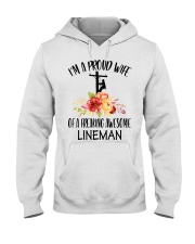 I'm A Proud Wife Of A Freaking Awesone Lineman Hooded Sweatshirt thumbnail
