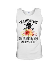 I'm a proud Wife of a freaking awesome Millwright Unisex Tank thumbnail