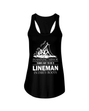 Lineman in dirty boots Ladies Flowy Tank thumbnail