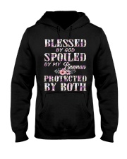 Blessed by God Spoiled By My Lineman Hooded Sweatshirt thumbnail