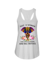 Just a woman who loves Elephants and has tattoos Ladies Flowy Tank thumbnail