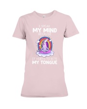 Unicorn i speak my mind because it hurts to bite Premium Fit Ladies Tee tile
