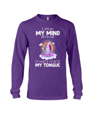 Unicorn i speak my mind because it hurts to bite Long Sleeve Tee tile