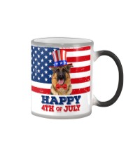 German Shepherd happy 4th of july Color Changing Mug tile