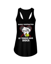 Easily distracted by tennis and dogs Ladies Flowy Tank tile