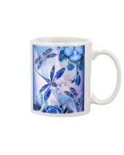 SHN 8 Blue purple rose pansy Dragonfly Mug tile
