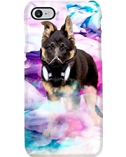 German Shepherd came out from the smoke Phone Case tile